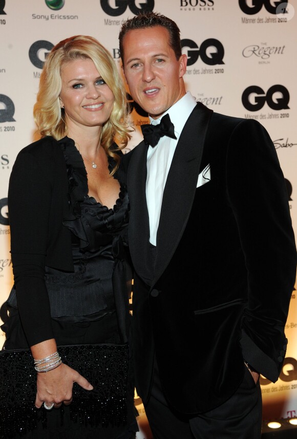 Michael Schumacher et son épouse Corinna lors des GQ Men of the Year' à Berlin, le 29 octobre 2010