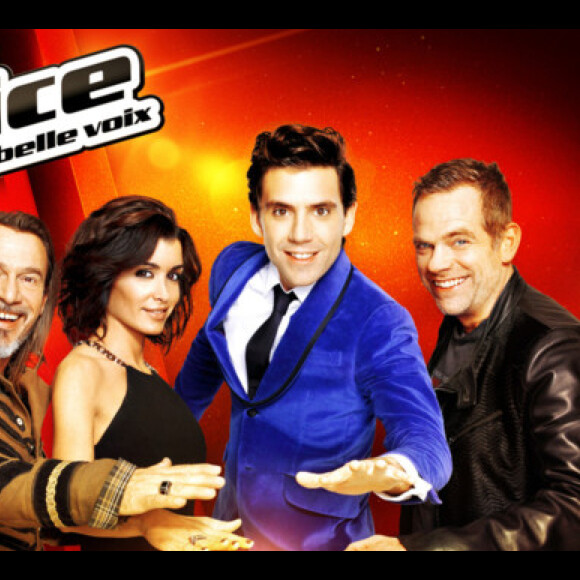 Affiche promo de Jenifer, Garou, Florent Pagny et Mika pour The Voice 3, en janvier 2014 sur TF1
