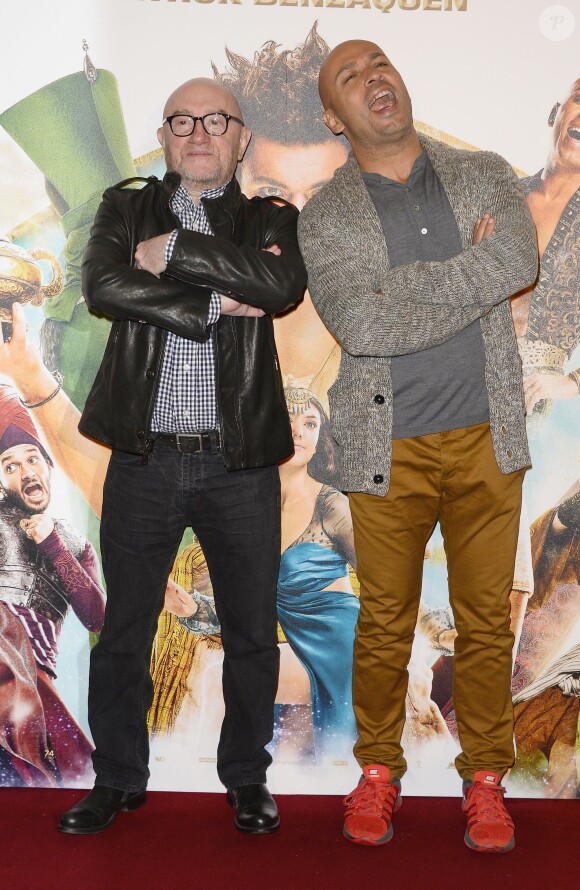 Michel Blanc et Éric Judor - Avant-première du film "Les Nouvelles Aventures d'Aladin" au Grand Rex à Paris, le 6 octobre 2015.