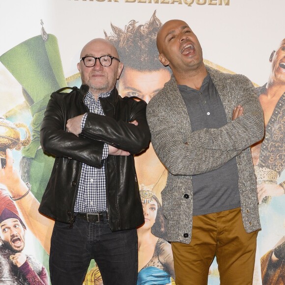 Michel Blanc et Éric Judor - Avant-première du film "Les Nouvelles Aventures d'Aladin" au Grand Rex à Paris, le 6 octobre 2015.