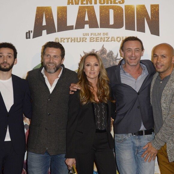 William Lebghil, Arthur Benzaquen (réalisateur), Audrey Lamy, Jean-Paul Rouve et Eric Judor - Avant-première du film "Les Nouvelles Aventures d'Aladin" au Grand Rex à Paris, le 6 octobre 2015.