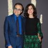 Le créatrice Vanessa Seward et son mari Bertrand Burgalat assistent à la soirée des 30 ans de l'édition américaine du magazine Elle et des 70 ans d'Elle France à l'Ambassade des États-Unis. Paris, le 6 octobre 2015.