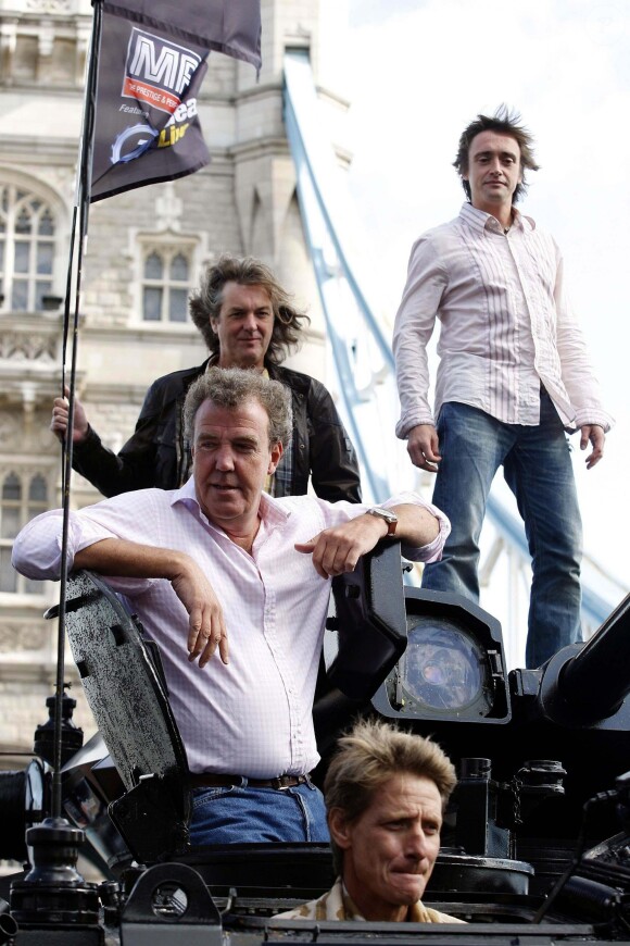 Jeremy Clarkson, James May et Richard Hammond à Londres, le 10 mars 2015