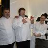 Anne-Sophie Pic et Pierre Hermé inaugurent leurs doubles de cire au Musée Grévin à Paris, le 8 octobre 2015.