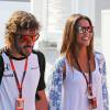 Fernando Alonso et sa belle Lara Alvarez, dans le paddock lors du Grand Prix de Hongrie sur le circuit du Hungaroring, le 25 juillet 2015