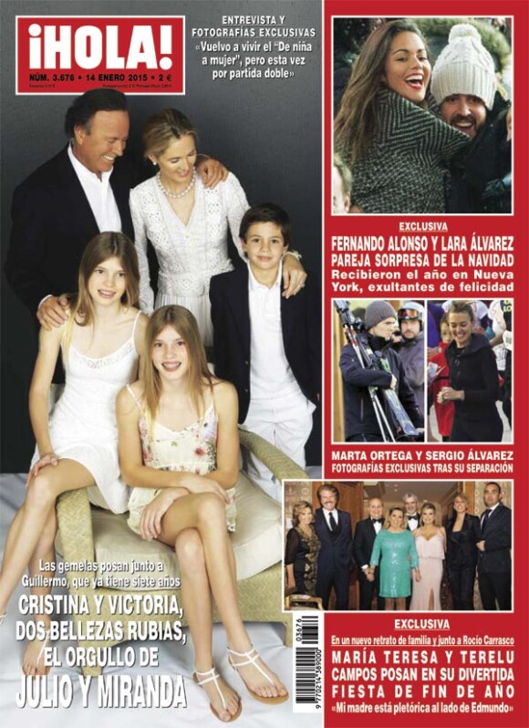 La couverture du magazine "Hola" du 14 janvier 2015 avec Fernando Alonso et Lara LAvarez