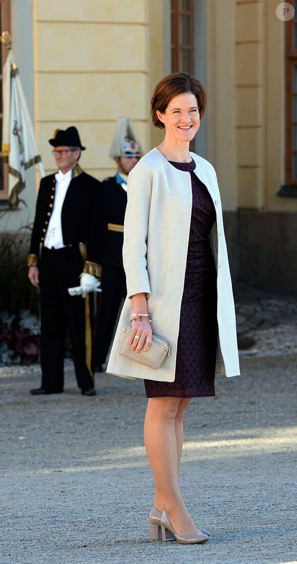 Anna Kinberg Batra - Arrivées au baptême du prince Nicolas de Suède à la chapelle du palais Drottningholm à Stockholm, le 11 octobre 2015