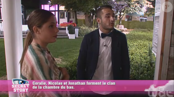 Coralie et Jonathan dans la quotidienne de Secret Story 9, le lundi 12 octobre 2015