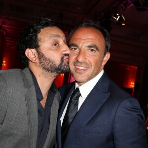 Exclusif - Cyril Hanouna, Nikos Aliagas - Dîner du Global Gift Gala au profit de L'Unicef France Frimousses de Créateurs, de The Global Gift Foundation et The Eva Longoria Foundation, organisé au Four Seasons Hôtel George V à Paris, le 25 mai 2015.