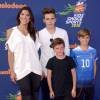 Hope Solo, Romeo, Brooklyn et Cruz Beckham lors des Nickelodeon Kids' Choice Sports Awards 2015 au UCLA's Pauley Pavilion de Los Angeles, le 16 juillet 2015
