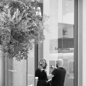 Julia Roberts lors d'un shooting photo pour la marque Calzedonia.