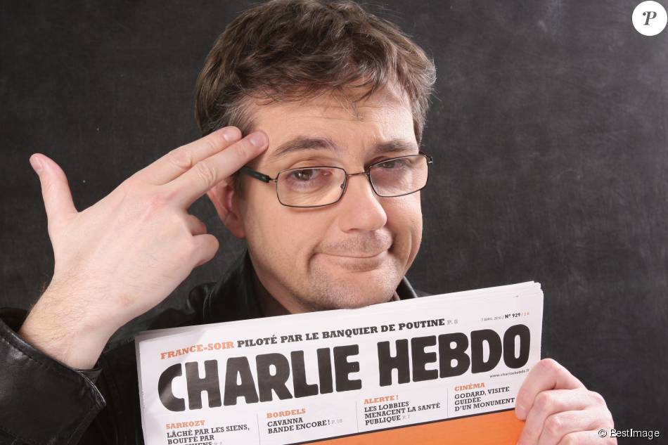 Charb, décédé le 7 janvier 2015 à Paris dans l'attentat de Charlie Hebdo