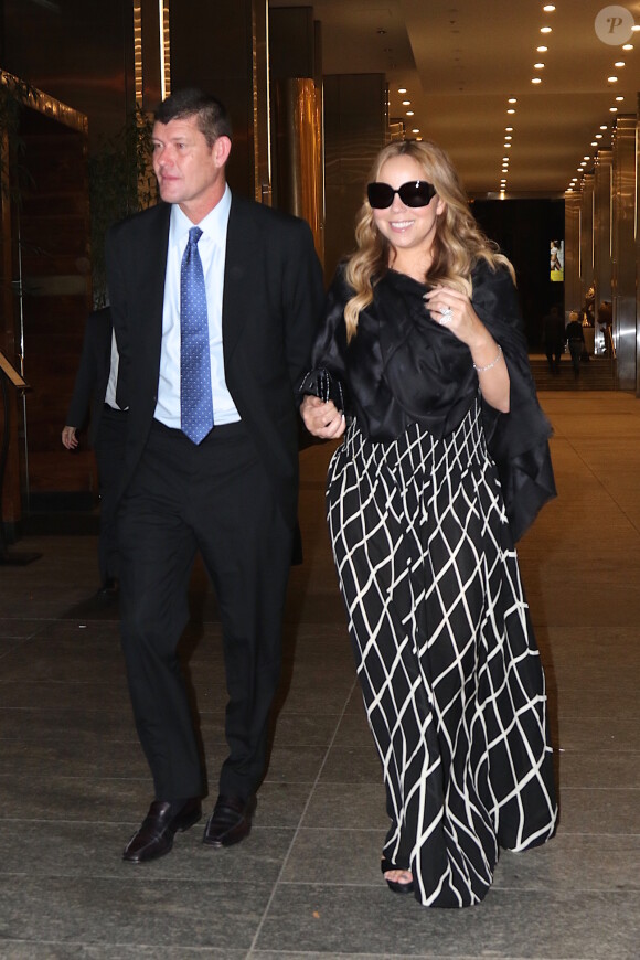 Mariah Carey et son compagnon James Packer au restaurant Nobu à New York, le 24 septembre 2015