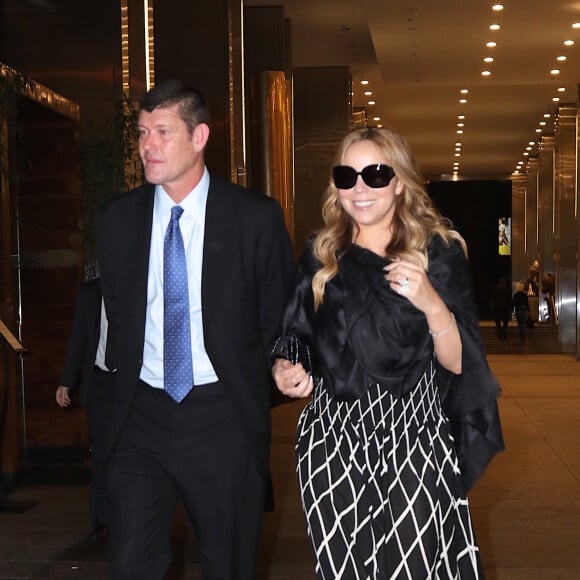 Mariah Carey et son compagnon James Packer au restaurant Nobu à New York, le 24 septembre 2015