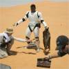 John Boyega sur le tournage de Star Wars – Le Réveil de la Force.