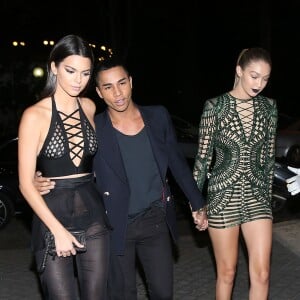 Kendall Jenner, Olivier Rousteing et Gigi Hadid se rendent à une soirée à l hôtel La Réserve à Paris, pendant la fashion week.