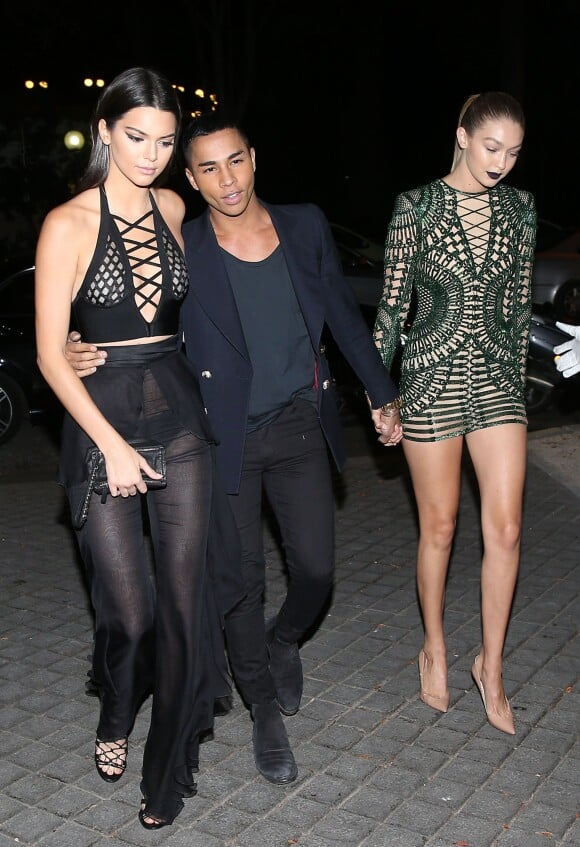 Kendall Jenner, Olivier Rousteing et Gigi Hadid se rendent à une soirée à l hôtel La Réserve à Paris, pendant la fashion week.