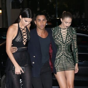 Kendall Jenner, Olivier Rousteing et Gigi Hadid se rendent à une soirée à l hôtel La Réserve à Paris, pendant la fashion week.