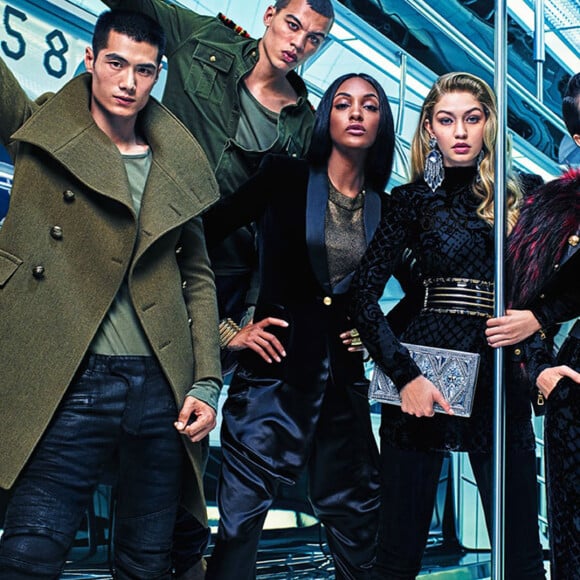 Visuels de la campagne Balmain pour H&M avec Gigi Hadid, Jourdan Dunn et Kendall Jenner