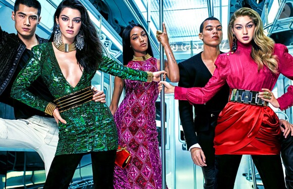 Visuels de la campagne Balmain pour H&M avec Gigi Hadid, Jourdan Dunn et Kendall Jenner