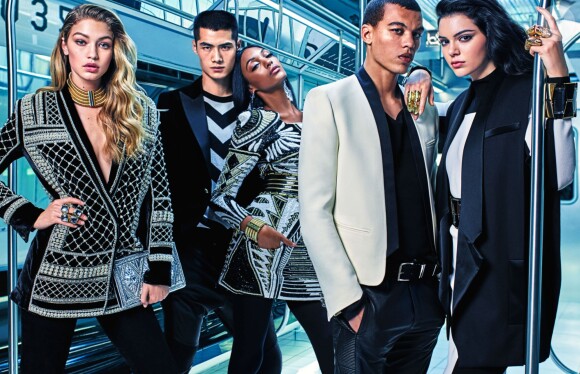 Visuels de la campagne Balmain pour H&M avec Gigi Hadid, Jourdan Dunn et Kendall Jenner