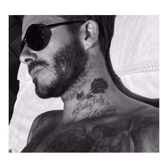 David Beckham bronze sous le soleil de Los Angeles / photo postée sur le compte Instagram de Victoria Beckham.