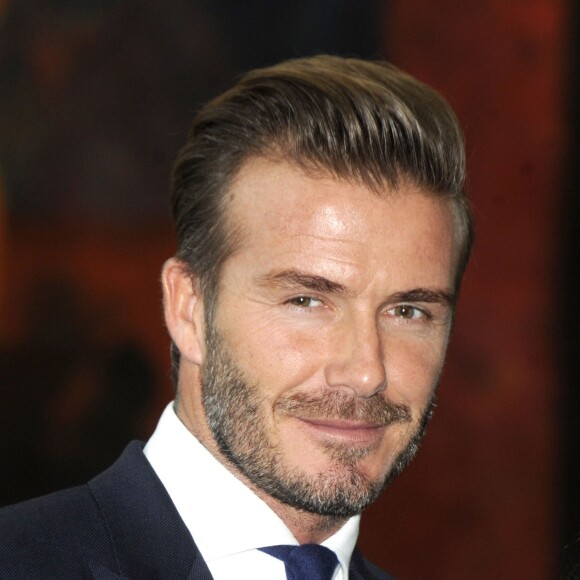 David Beckham, ambassadeur de l'UNICEF, soutient une oeuvre pour promouvoir la voix de l'enfant à l'ONU. New York le 24 septembre 2015.