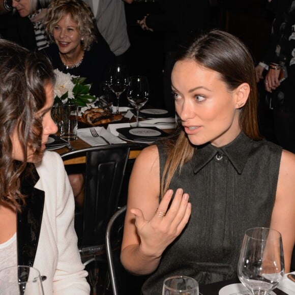 Katie Holmes et Olivia Wilde assistent au déjeuner de coup d'envoi du programme "Through Her Lens: The Tribeca Chanel Women's Filmmaker Program" au restaurant Locanda Verde. New York, le 26 octobre 2015.