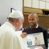 Le pape François avec Javier Mascherano au Vatican, le 1er septembre 2014