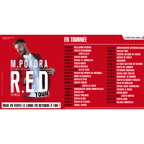 M. Pokora annonce les dates de son R.E.D Tour 2015.