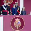 Leonor, princesse des Asturies, prenait part pour la deuxième fois avec le roi Felipe VI, la reine Letizia et l'infante Sofia à la Fête nationale le 12 octobre 2015 à Madrid.