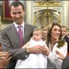 Cérémonie de présentation de Leonor, fille de Felipe et Letizia d'Espagne, à la basilique Notre-Dame de la Vierge d'Atoche en juin 2006. Le 31 octobre 2015, la princesse des Asturies fête ses 10 ans.