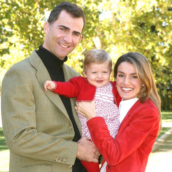 Photo officielle du 1er anniversaire de Leonor d'Espagne, fille de Felipe et Letizia, le 31 octobre 2006. Le 31 octobre 2015, la princesse des Asturies fête ses 10 ans.