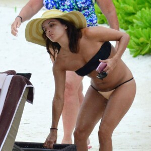 Exclusif - Eva Longoria, en vacances à Cancun, le 11 octobre 2015.