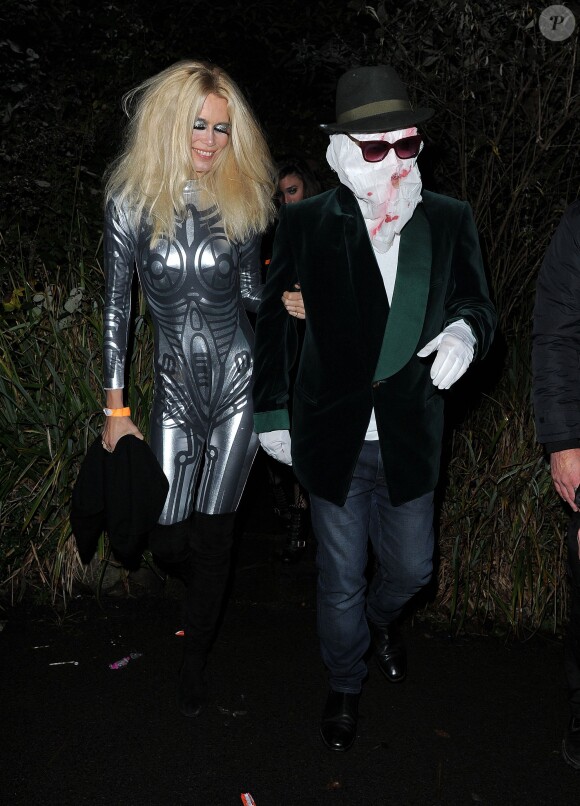 Claudia Schiffer et son mari Matthew Vaughn - People à la soirée Halloween de Jonathan Ross à Londres. Le 31 octobre 2015