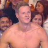 Le sexy chroniqueur Matthieu Delormeau à moitié nu dans "Touche pas à mon poste" sur D8. Le 16 septembre 2015.