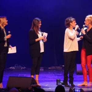 Justine Fraioli, Karine Ferri (enceinte), la chanteuse Zaz, Elodie Gossuin-Lacherie - Concert RFM Music Live au Comedia à Paris le 3 novembre 2015.