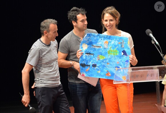 Elie Semoun, Alex Goude et Maud Fontenoy - Cérémonie de remise des prix de la "Maud Fontenoy Foundation" au théâtre de l'Odéon à Paris. Le 5 juin 2015