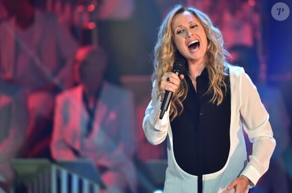 Exclusif - Lara Fabian - Enregistrement de l'émission "Les Années Bonheur" présentée par Patrick Sébastien à La Plaine St Denis, le 22 septembre.