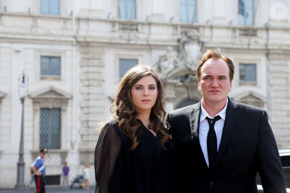 Quentin Tarantino et Courtney Hoffman - Arrivées aux David di Donatello Awards à Rome, les récompenses du cinema italien comparables aux césars, le 12 juin 2015 à Rome.