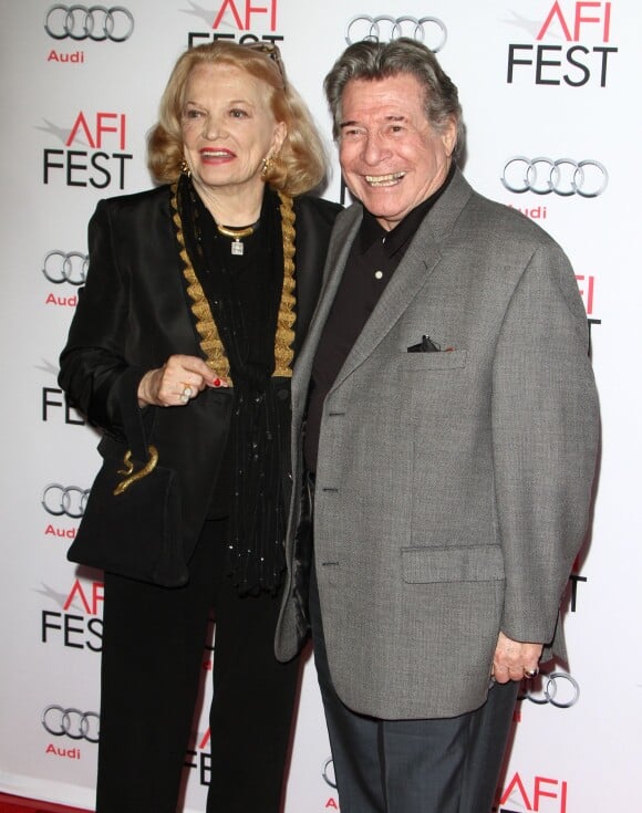 Gena Rowlands et son mari Robert Forrest - Avant-première du film "Vue sur mer" lors du gala d'ouverture de l'AFI Fest à Hollywood, le 5 novembre 2015.