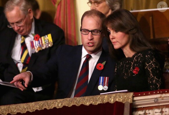 Kate Middleton et le prince William au Royal British Legion Festival of Remembrance au Royal Albert Hall de Londres, le 7 novembre 2015