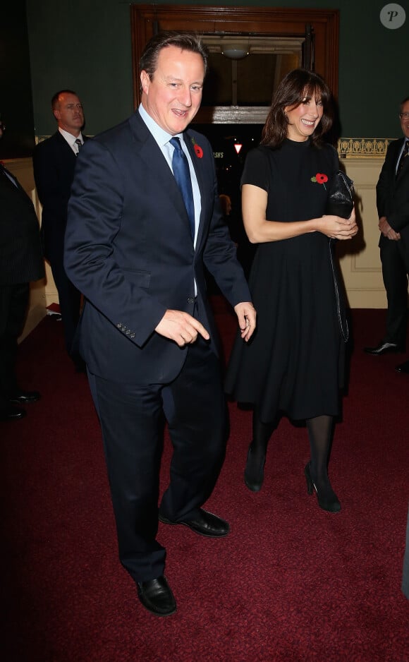 David Cameron et sa femme Samantha Cameron au Royal British Legion Festival of Remembrance au Royal Albert Hall de Londres, le 7 novembre 2015