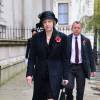 Teresa May en route pour les cérémonies du "Remembrance Day" au Cénotaphe de Whitehall à Londres, le 8 novembre 2015