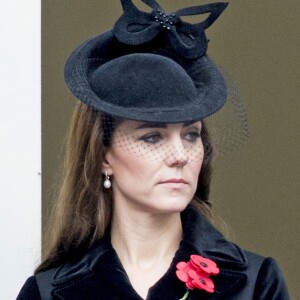 Kate Middleton et la reine Maxima des Pays-Bas lors des cérémonies du "Remembrance Day" au Cénotaphe de Whitehall à Londres, le 8 novembre 2015