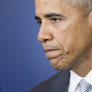 Barack Obama prend la parole depuis la Maison Blanche suite aux attentats parisiens, à Washington le 13 novembre 2015.