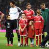 David Beckham avec Romeo, Cruz et Harper à Old Trafford, à Manchester, le 14 novembre 2015.