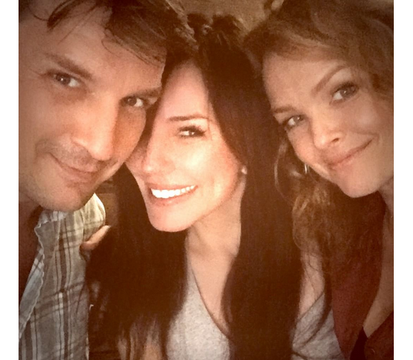 Nathan Fillion, Krista Allen et Dina Meyer en photo sur Instagram.