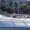 Kendall et Kylie Jenner en bateau au port de Sydney. Le 17 novembre 2015.