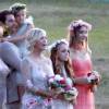 Exclusif - Fiona, Lola et Luca Facinelli - Mariage de Jennie Garth et David Abrams dans son ranch à Santa Ynez. Le 11 juillet 2015